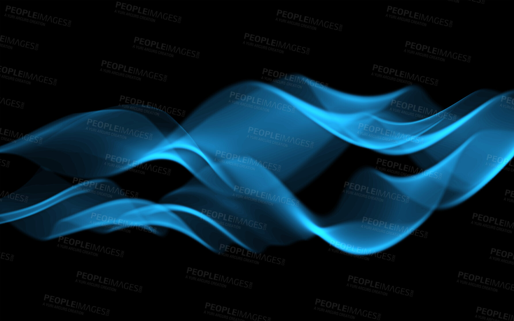 Buy stock photo Graphic, vibration and digital wave for wallpaper design or digital cyberspace technology as spectrum background. 3D, virtual reality and metaverse system as futuristic illustration with motion