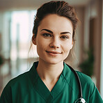 Professional nurse, doctor or hospital physician, with a natural portrait style. Woman or female with arms crossed for healthcare, medical wellness and a happy, confident and proud real smile