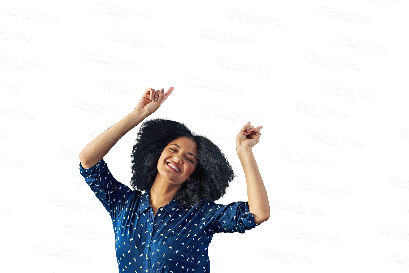 Buy stock photo Happy woman, portrait and pointing in advertising or marketing isolated on a transparent PNG background. Female person or ambassador smile showing notification, sale discount or deal in advertisement