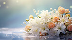 Bouquet of spring flowers and copy-space background. Mockup for spring, celebration and valentine.