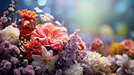 Bouquet of spring flowers and copy-space background. Mockup for spring, celebration and valentine.