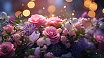 Bouquet of spring flowers and copy-space background. Mockup for spring, celebration and valentine.