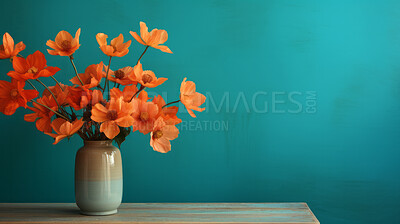 Buy stock photo Bouquet of spring flowers and copy-space background. Mockup for spring, celebration and valentine.