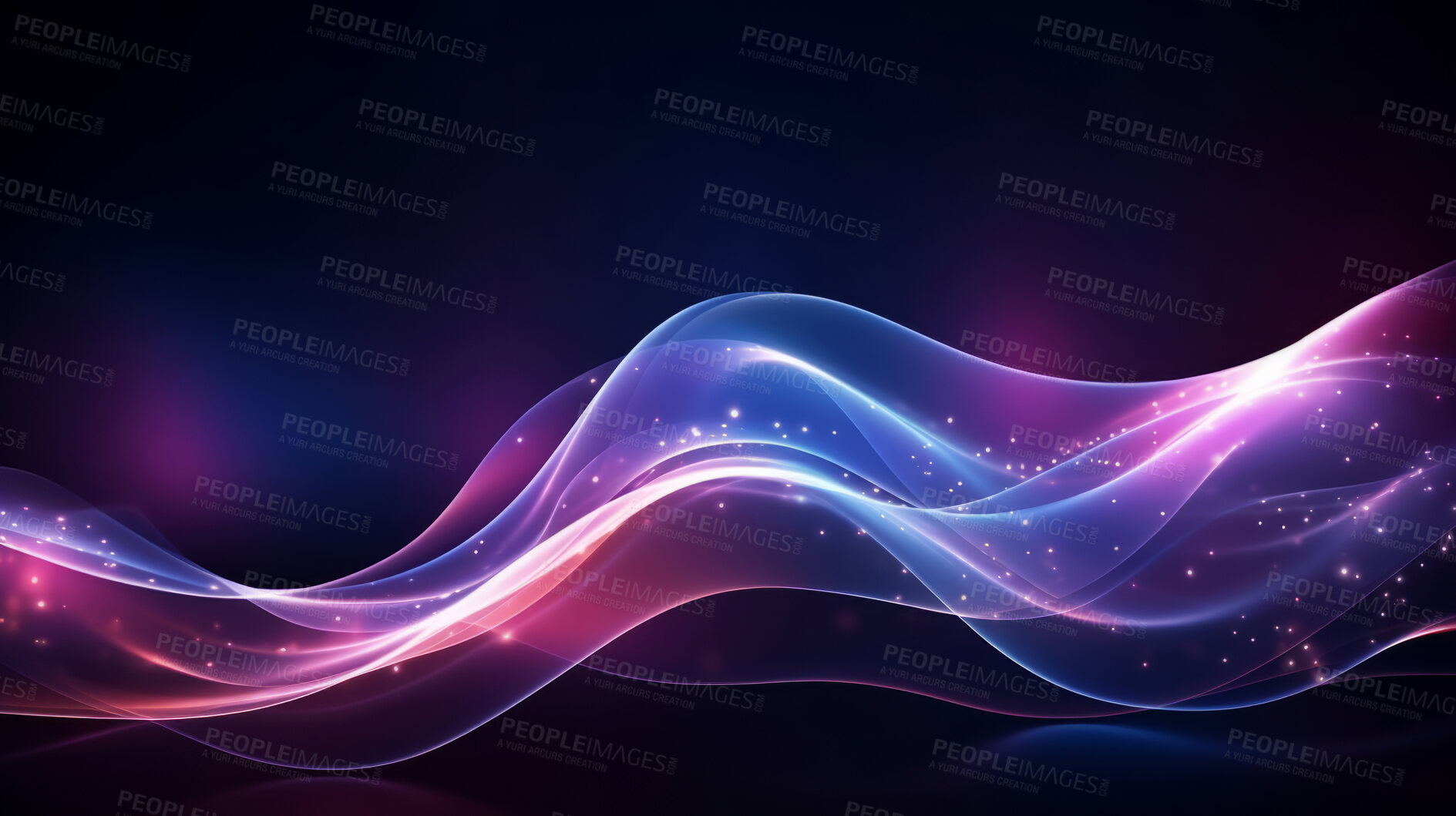 Buy stock photo Multicolour geometric wave with particles concept. Modern abstract wallpaper background design.