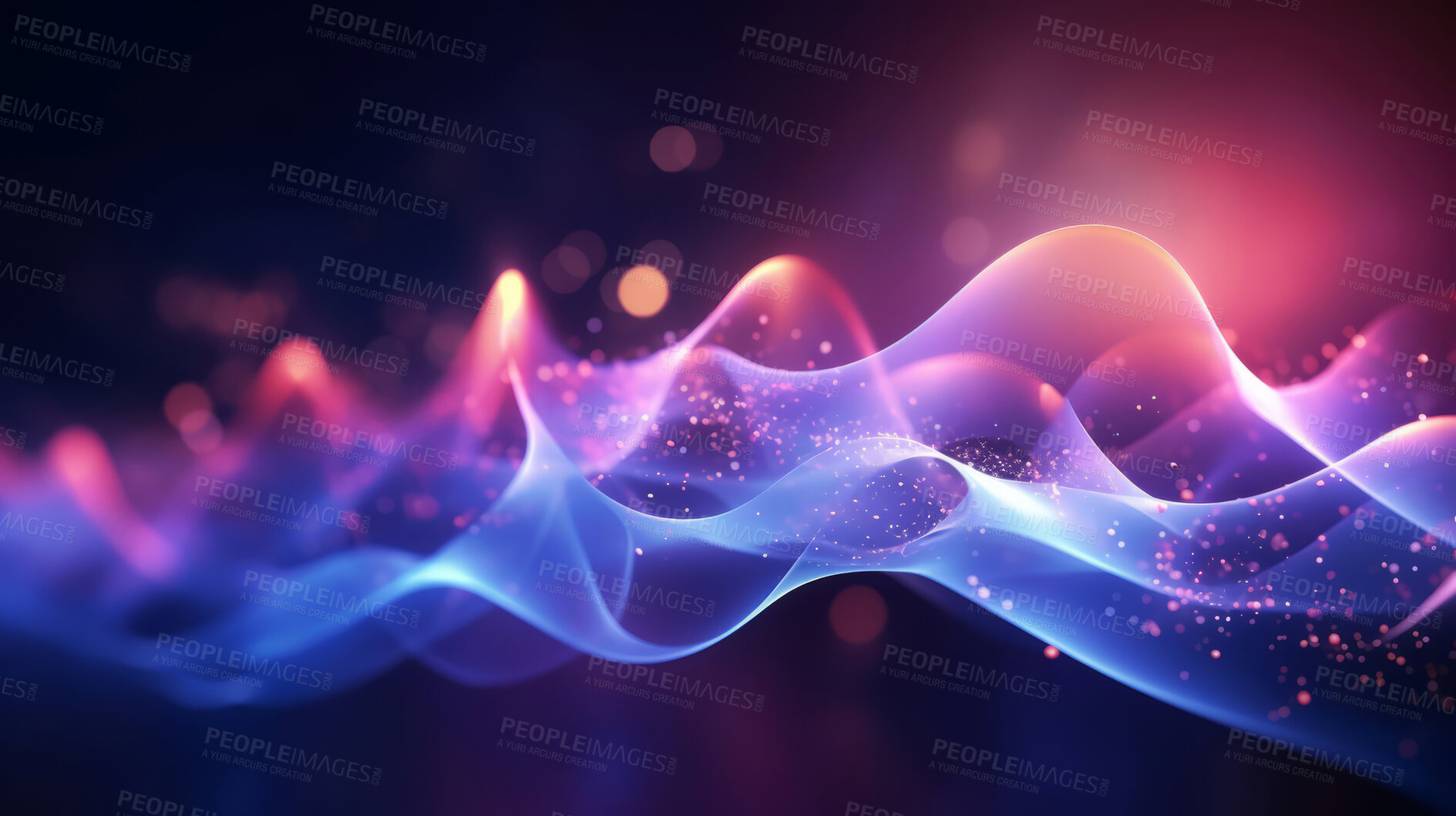 Buy stock photo Multicolour geometric wave with particles concept. Modern abstract wallpaper background design.