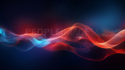 Buy stock photo Multicolour geometric wave with particles concept. Modern abstract wallpaper background design.