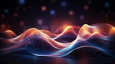 Buy stock photo Multicolour geometric wave with particles concept. Modern abstract wallpaper background design.