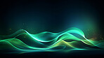 Green geometric wave
with particles concept. Modern abstract wallpaper background design.