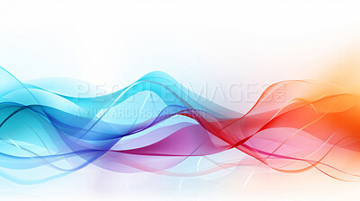 Buy stock photo Multicolour geometric wave on white background. Modern abstract background design.