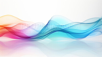 Buy stock photo Multicolour geometric wave on white background. Modern abstract background design.