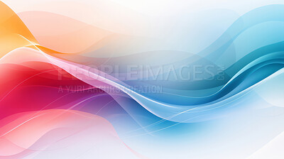 Buy stock photo Multicolour geometric wave on white background. Modern abstract background design.