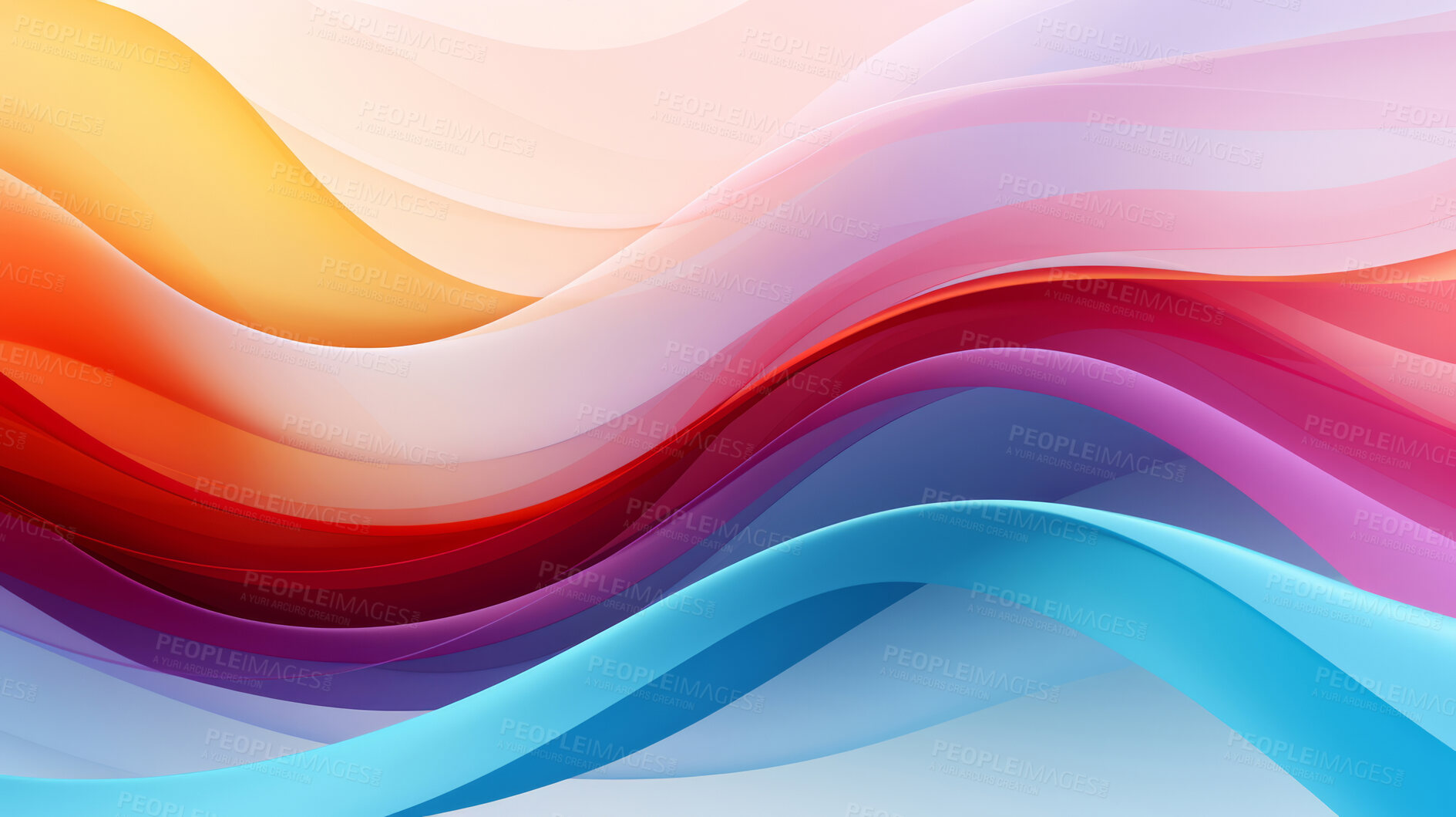 Buy stock photo Multicolour geometric wave on white background. Modern abstract background design.