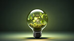 Green eco friendly lightbulb, sustainable energy and environment concept