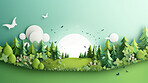 Go Green, Paper Cutout Illustration World Environment and Earth Day