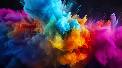 Colorful vibrant rainbow holi paint color powder explosion background