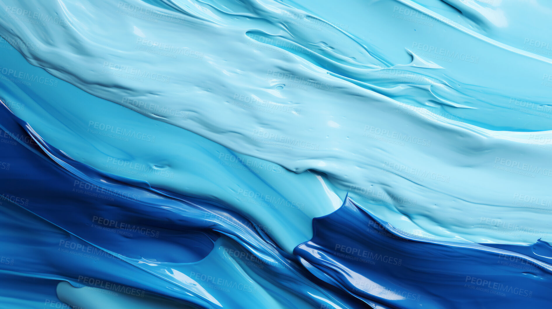 Buy stock photo Blue smooth paint texture close-up. Swirl abstract background.