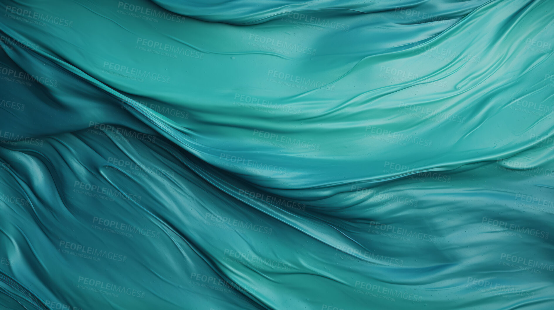 Buy stock photo Teal smooth paint texture close-up. Swirl abstract background.