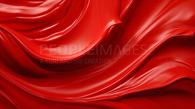 Red smooth paint texture close-up. Swirl abstract background.