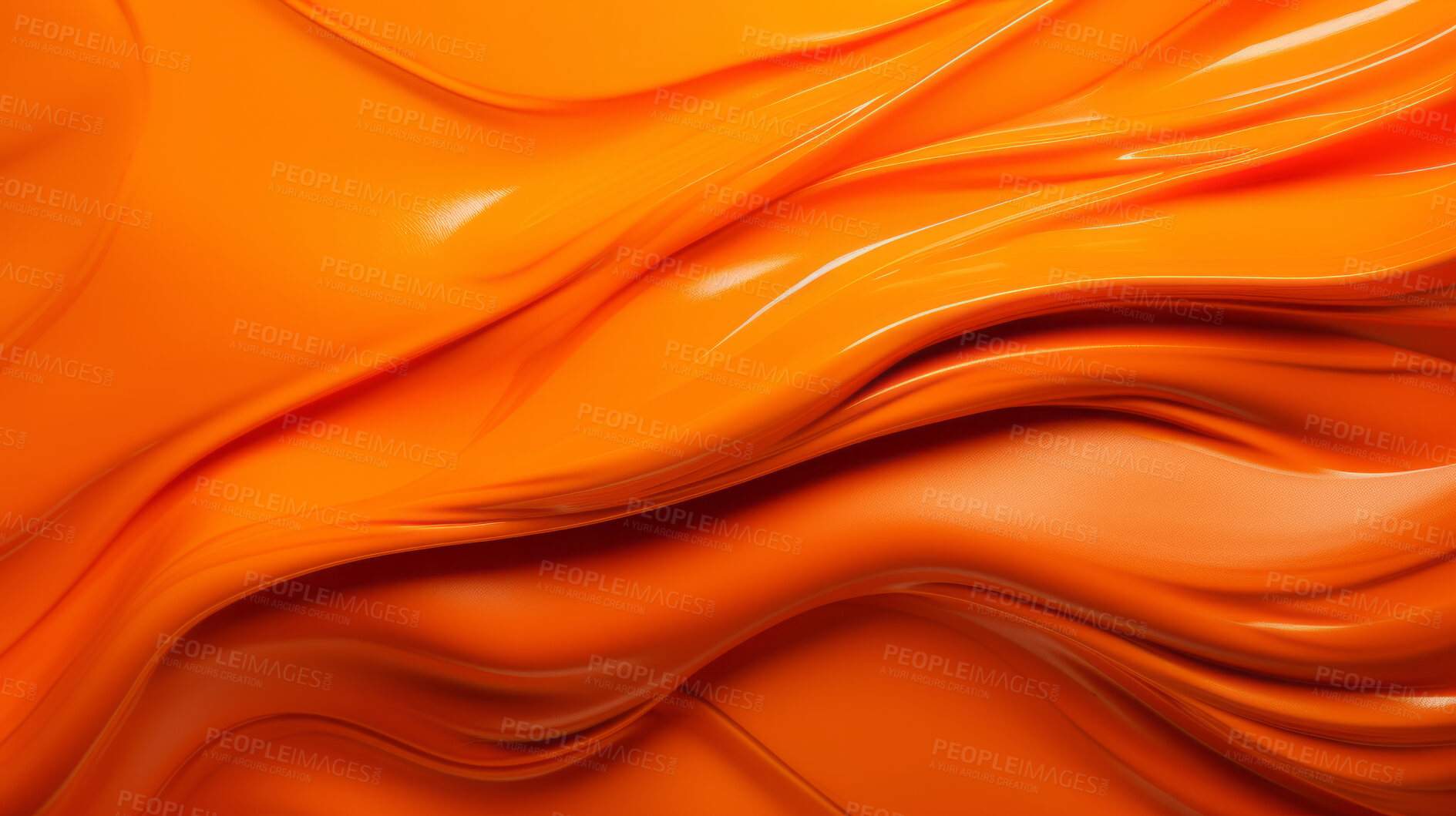 Buy stock photo Orange smooth paint texture close-up. Swirl abstract background.