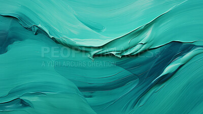 Teal smooth paint texture close-up. Swirl abstract background.