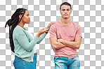 Interracial couple, wall background and argument in metro with black woman, question and conversation. Young gen z man, partner and conflict in city with relationship, fight and  angry arms crossed