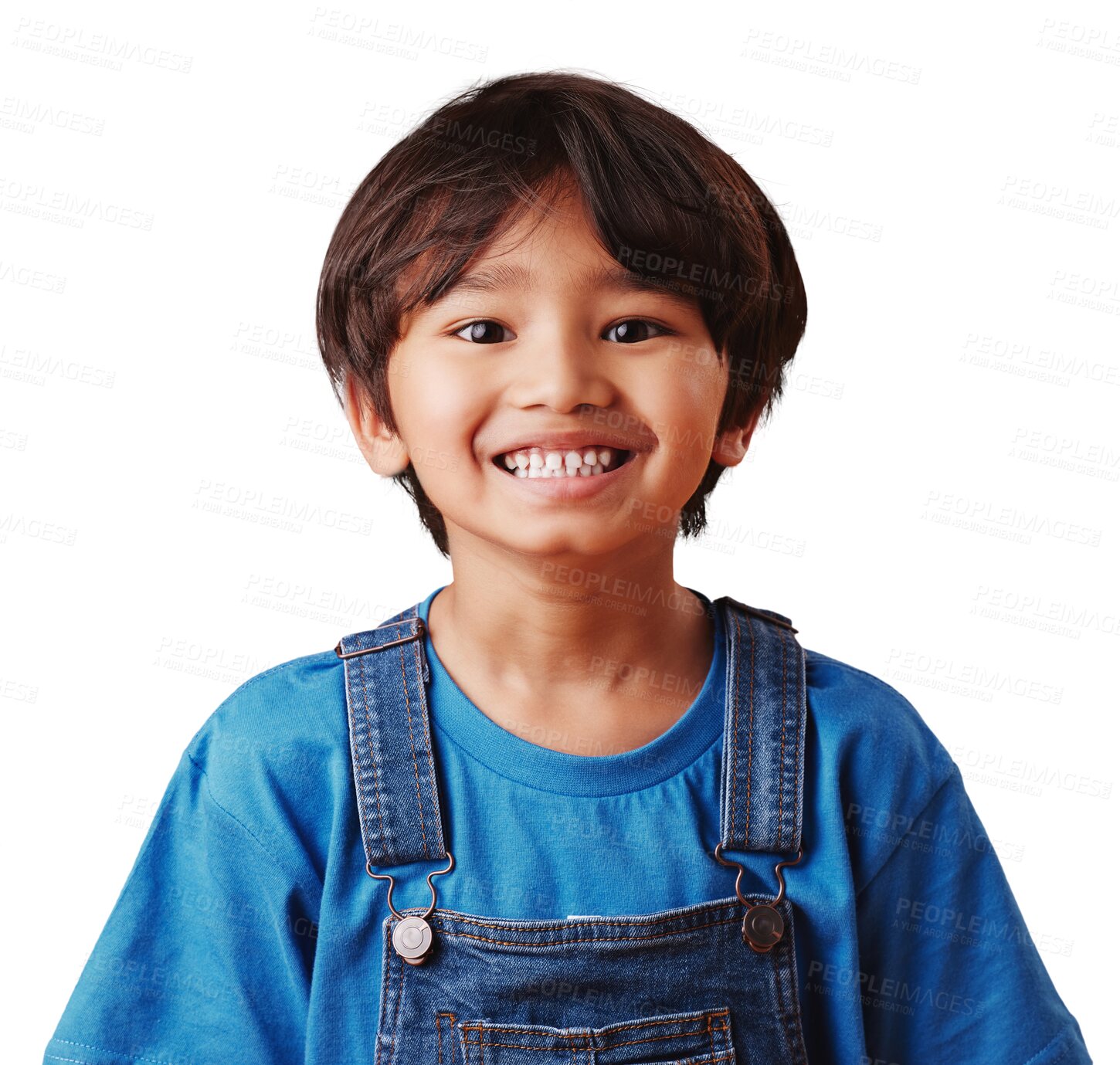 Buy stock photo Portrait, children and smile of a cute asian kid isolated on transparent background with youth or energy. Kids, happy and young boy in child fashion on PNG for trendy style with a carefree attitude