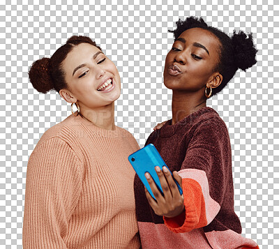 friends with smartphone taking selfie in club, Stock image