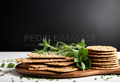 Buy stock photo Traditional jewish passover food on table with green leafs   and copy space.