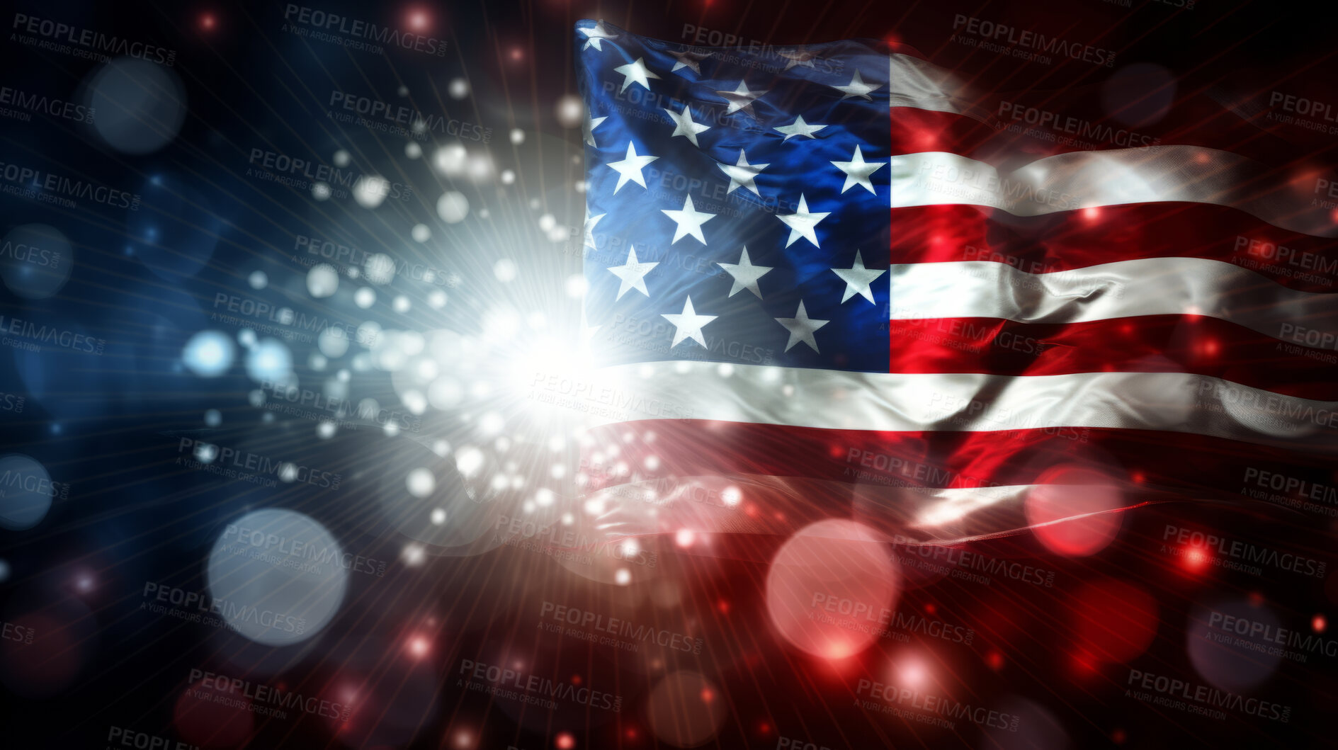 Buy stock photo American flag for Memorial Day, 4th of July, Labor Day, Patriot Day. Poster or background