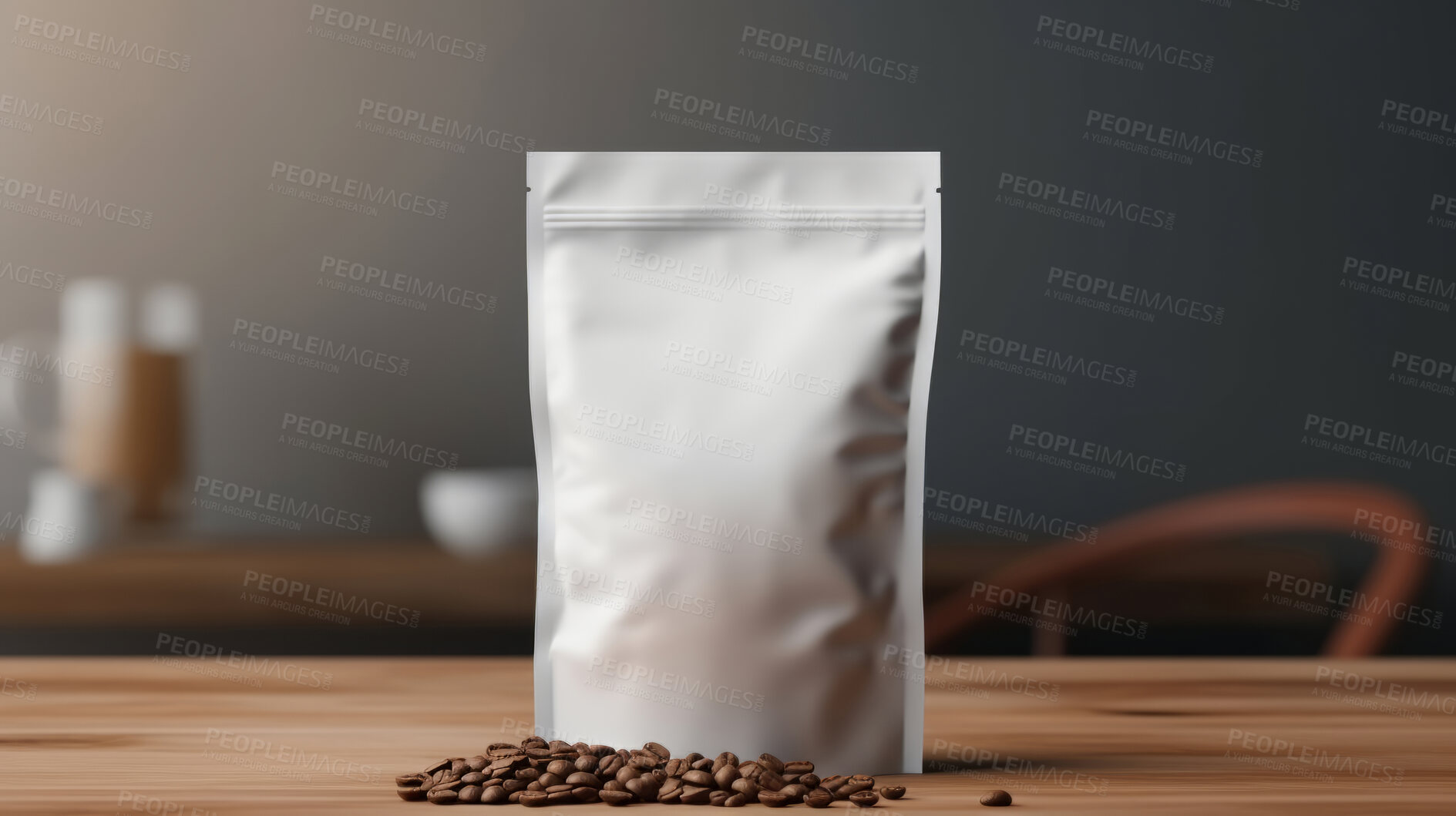 Buy stock photo Coffee bean package Mock-Up and Blank for your text or design