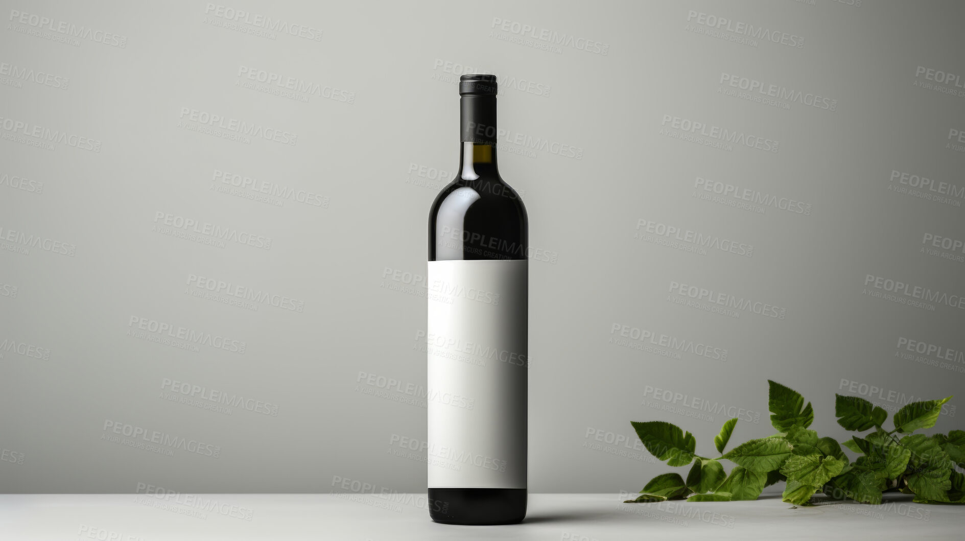 Buy stock photo Wine Bottle Mock-Up and Blank Label for your text or design