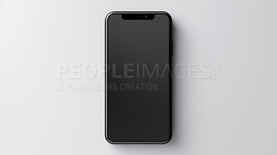 Buy stock photo Cellphone device mockup blank digital screen display 3d render for design