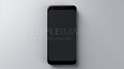 Buy stock photo Cellphone device mockup blank digital screen display 3d render for design