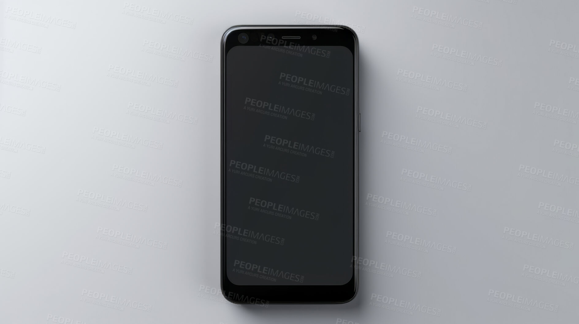 Buy stock photo Cellphone device mockup blank digital screen display 3d render for design