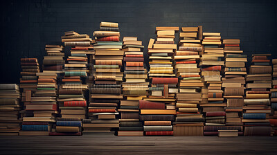 Stacks of books background. Read, education, research, and knowledge concept