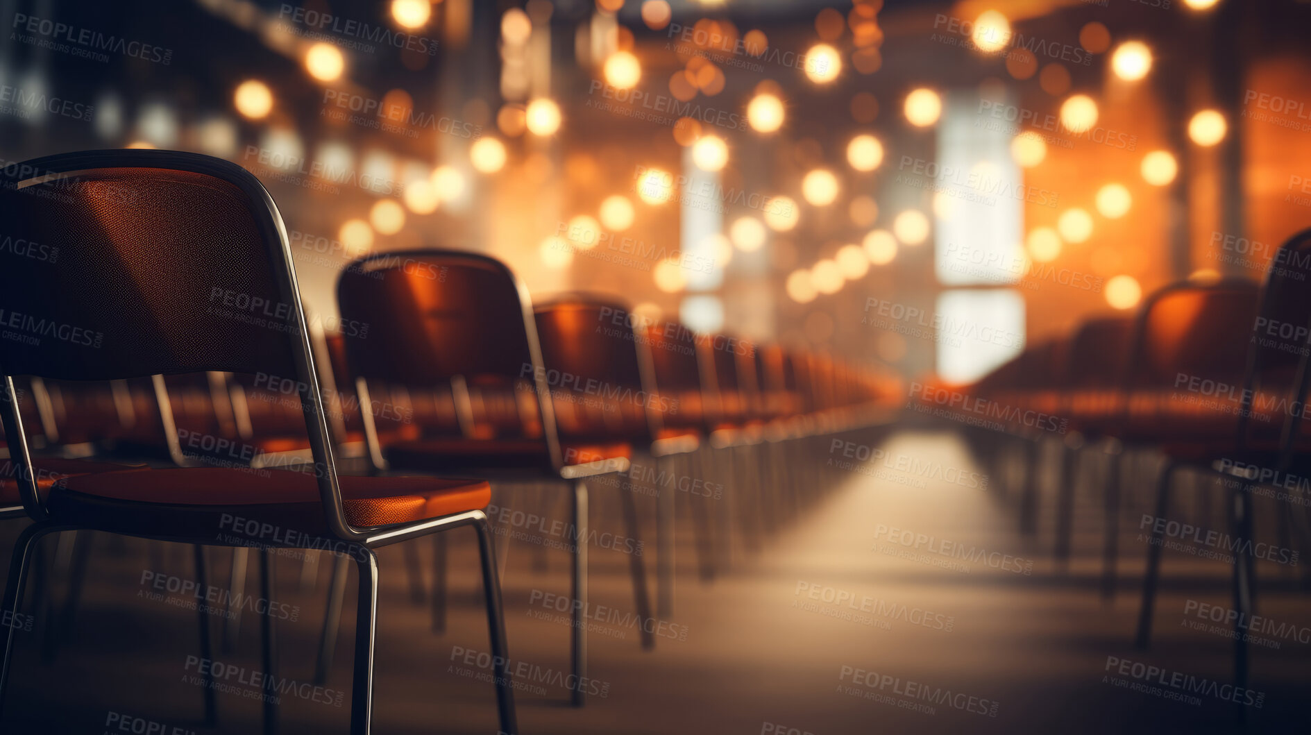 Buy stock photo Empty chairs for audience. Cultural environment modern stadium concept.