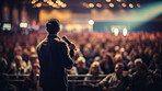 People at conference listen to speaker lecture in conference hall. Business entrepreneurship concept