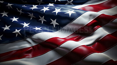 Close up shot of American flag, stars and stripes, memorial day concept.