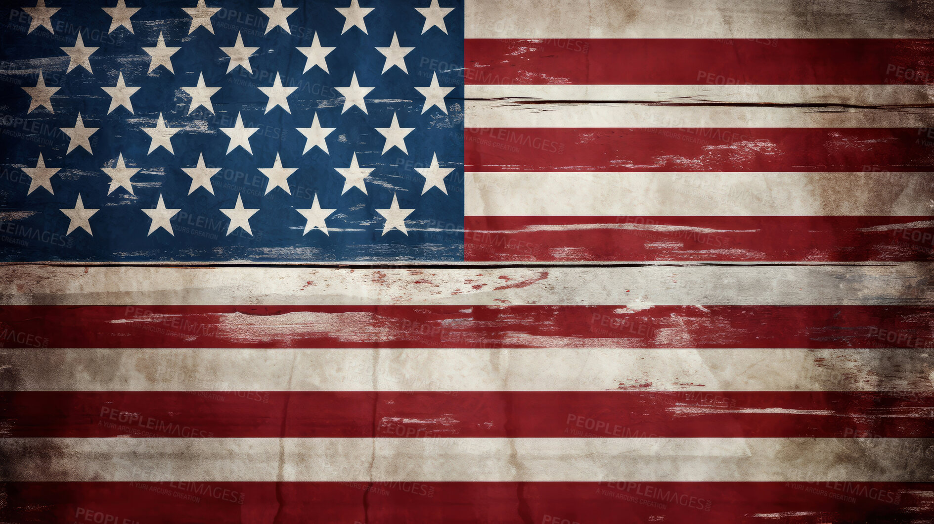 Buy stock photo Faded American flag background with brush strokes concept .