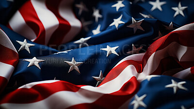Close-up shot of American flag, stars and stripes, memorial day concept.