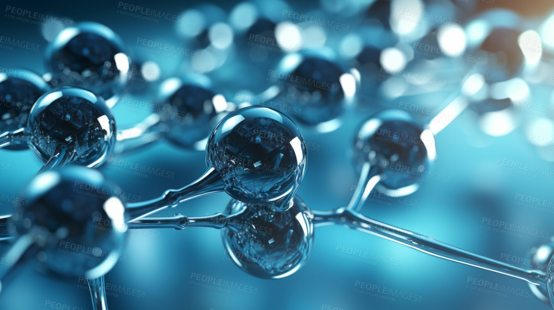 Buy stock photo Molecule abstract model. Science research in medicine or nanotechnology.