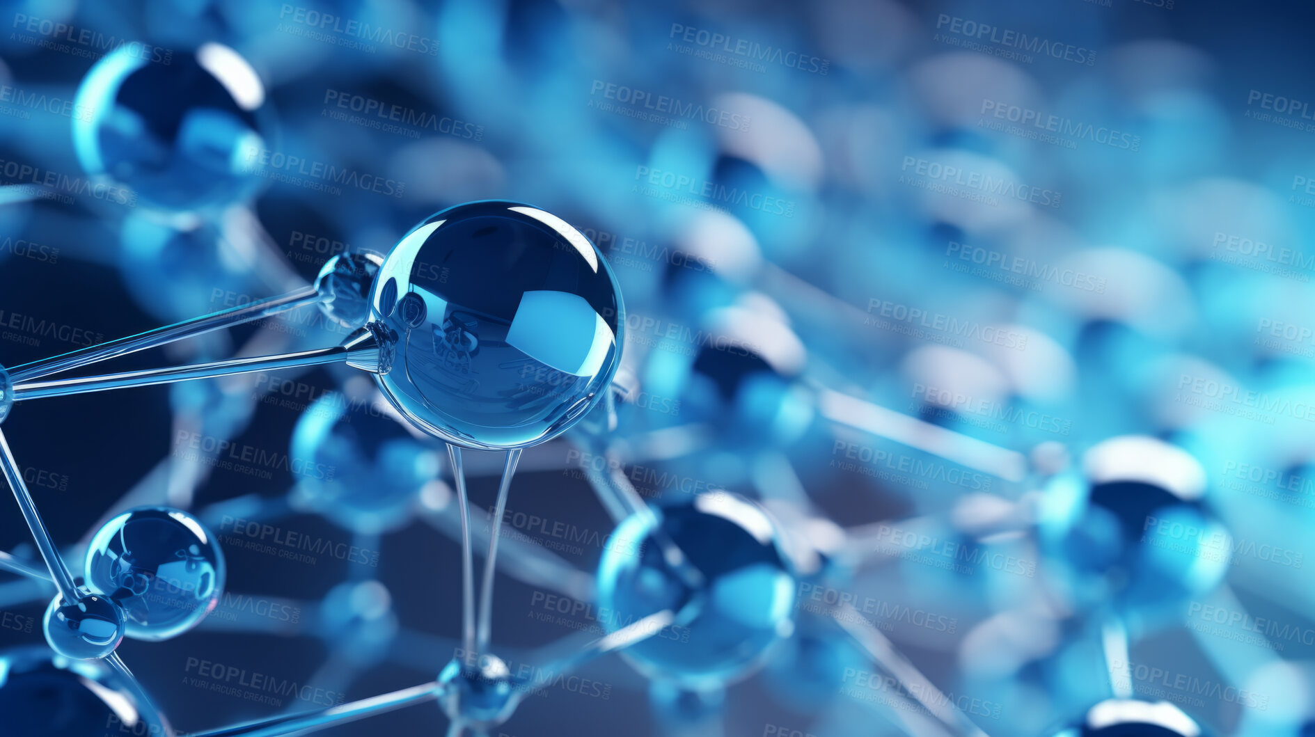 Buy stock photo Molecule abstract model. Science research in medicine or nanotechnology.