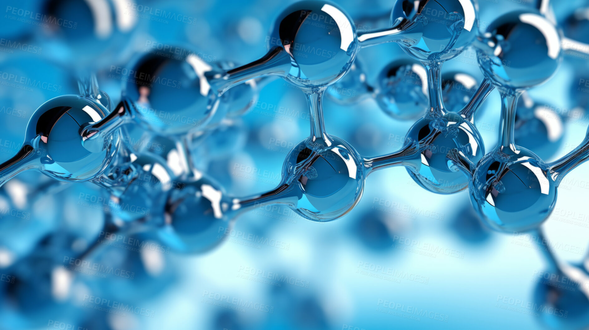 Buy stock photo Molecule abstract model. Science research in medicine or nanotechnology.