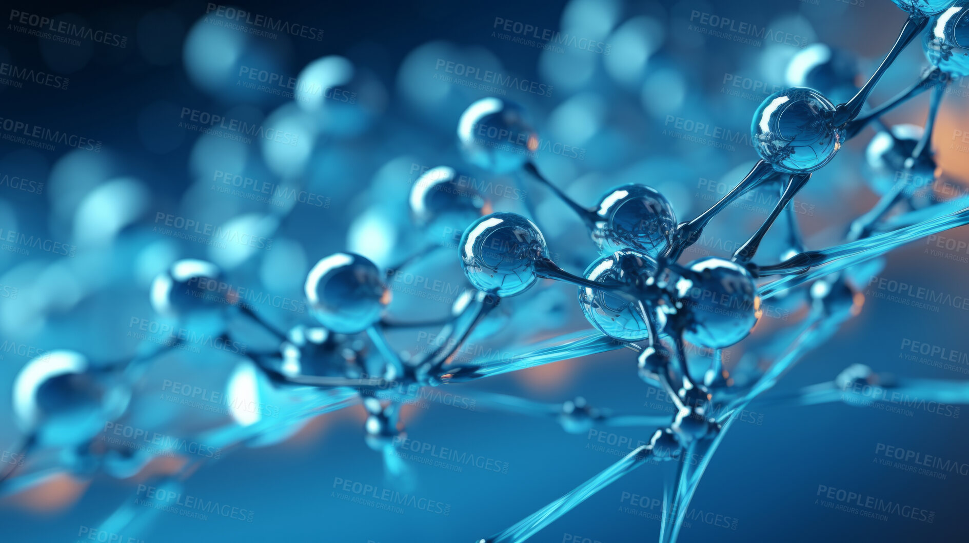 Buy stock photo Molecule abstract model. Science research in medicine or nanotechnology.