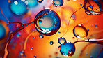 Oil and water abstract background. Colorful mix of oil and liquid bubbles.