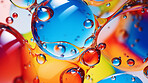 Oil and water abstract background. Colorful mix of oil and liquid bubbles.