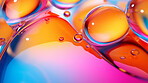 Oil and water abstract background. Colorful mix of oil and liquid bubbles.