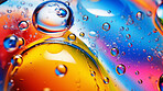 Oil and water abstract background. Colorful mix of oil and liquid bubbles.