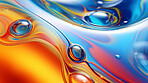 Oil and water abstract background. Colorful mix of oil and liquid bubbles.