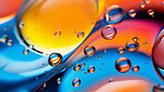 Oil and water abstract background. Colorful mix of oil and liquid bubbles.